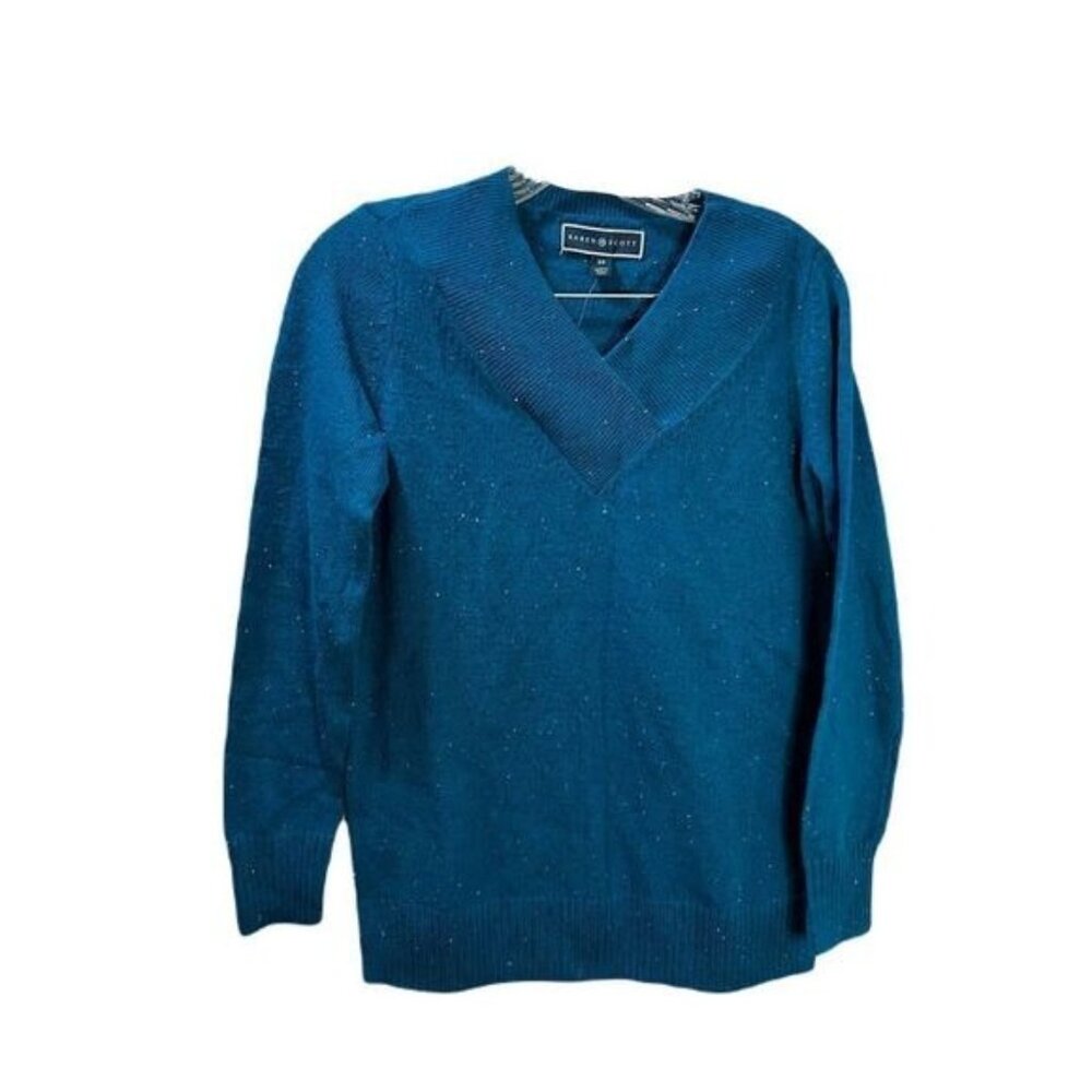 Karen Scott Women's V-neck‎ Sweater Top Tunic Pullover XS